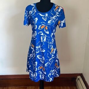 Adidas Blue Floral Sports Dress (Small)